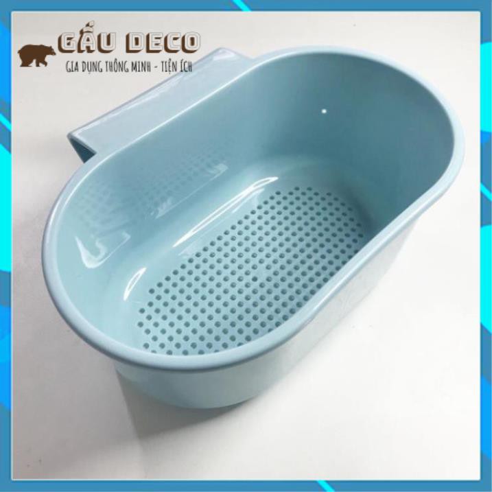 Khay Bầu Dục Lọc Rác Đa Năng [FREESHIP]  Gắn Bồn Rửa Chén, Bồn Rửa Bát – Rổ Nhựa Đựng Giẻ Rửa Chén – Xà Phòng