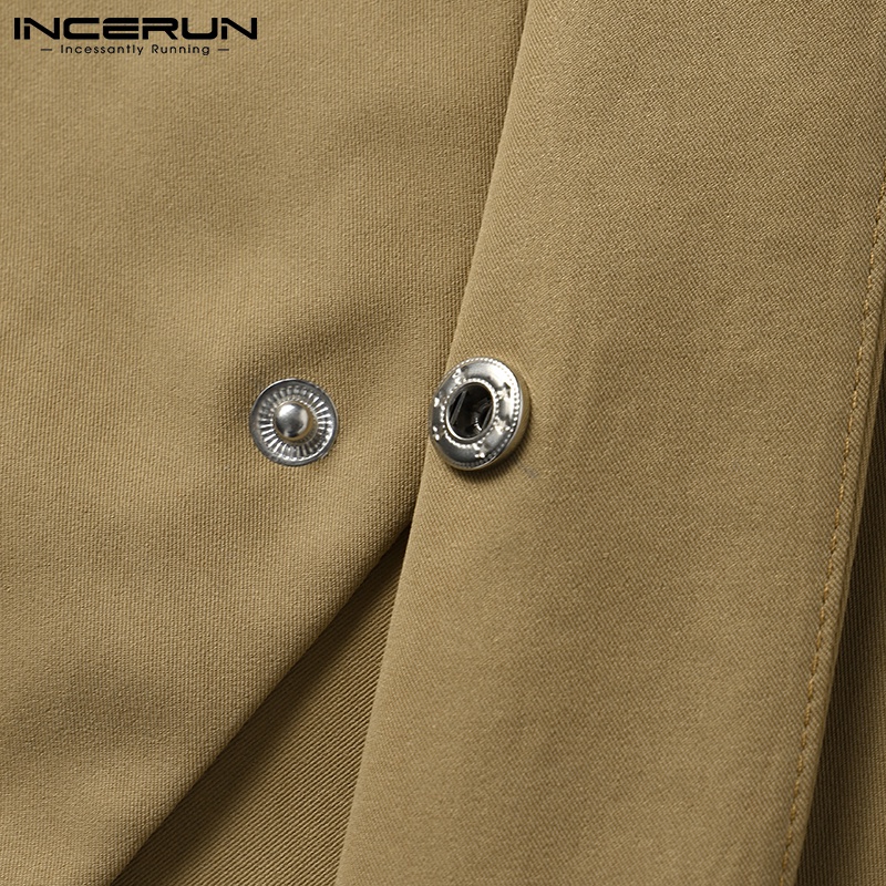 Áo ghi lê nam INCERUN nút cài bất đối xứng phong cách thời trang Hàn Quốc