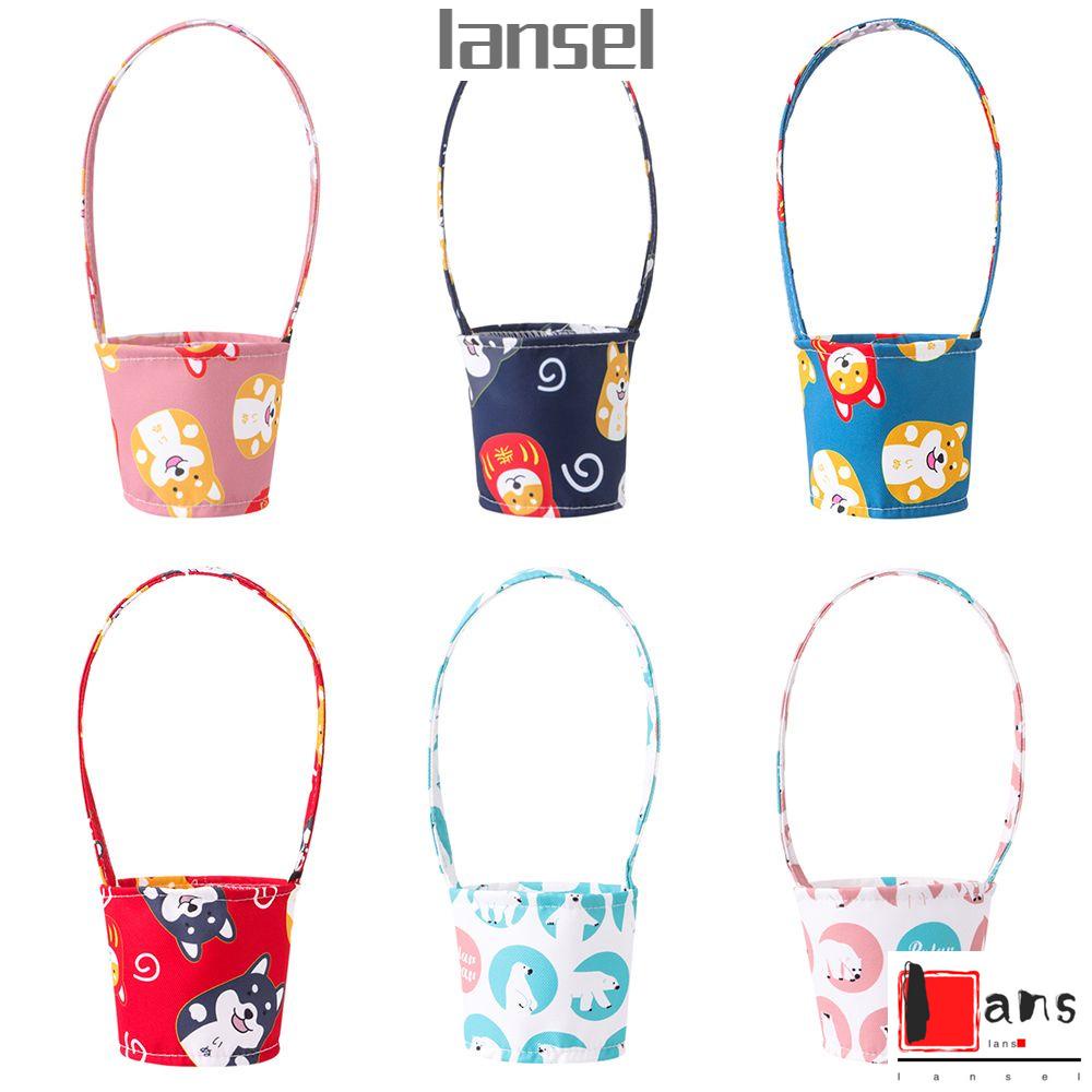 Túi đựng cốc cà phê trà xách tay vải canvas tái sử dụng được mang theo ra ngoài