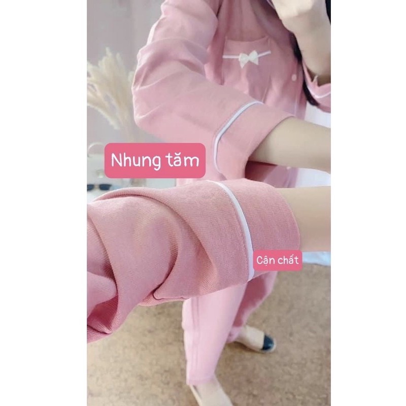 [MẪU MỚI] Đồ Bộ Pijama 🌸 Bộ Thu Đông Nữ Bộ Ngủ Chất Liệu Nhung Tăm Tay Dài [HÀNG ĐẸP CHUẨN] | BigBuy360 - bigbuy360.vn
