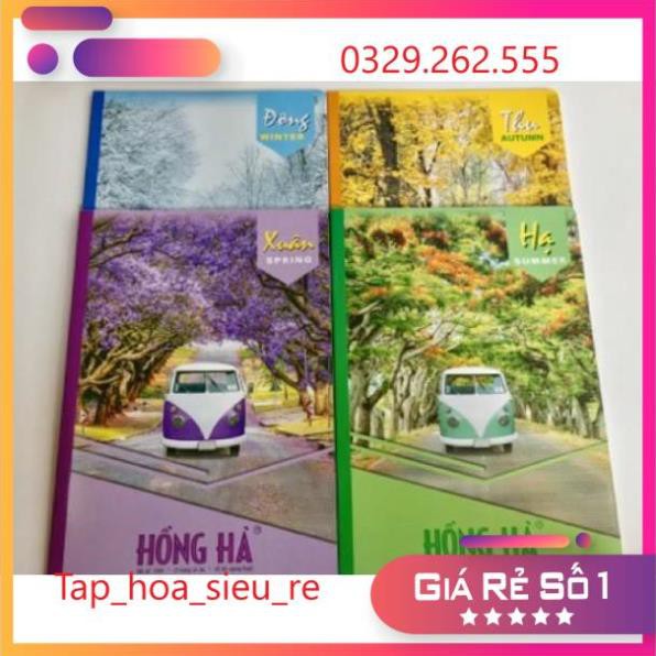 (Rẻ Vô địch) Set 10 Vở kẻ ngang Hồng Hà 72tr mẫu mới kem, 4 mùa