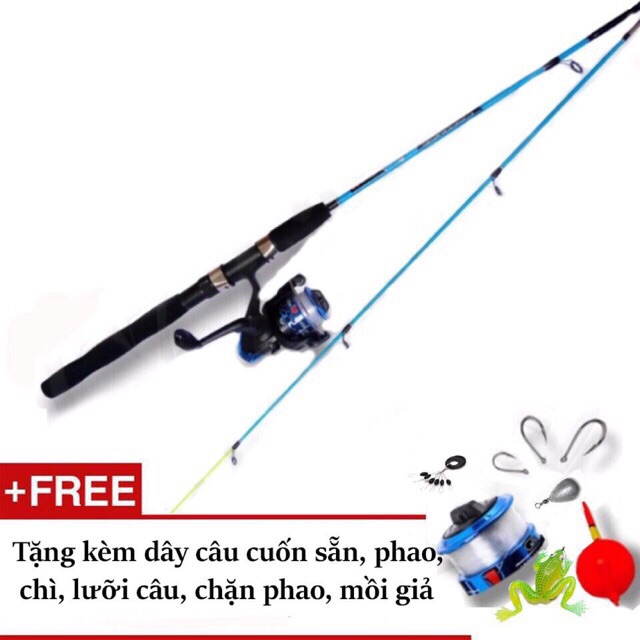 bộ cần câu shimano 2 khúc đặc có từ 1m35 đến 2m7+máy ,cần cực khoẻ y hình thegioidocau