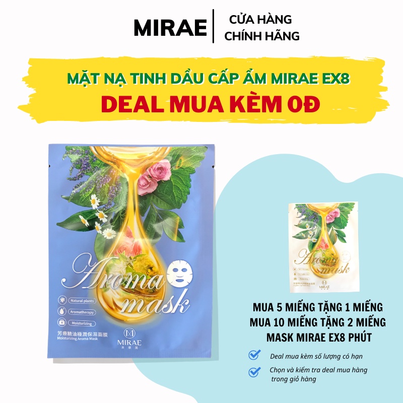 Mặt Nạ Tinh Dầu Cấp Ẩm Mirae EX 8 phút 1 Miếng Cấp Ẩm Cấp Tốc Cải Thiện Da Khô Mang Lại Làn Da Căng Mịn 20g/miếng