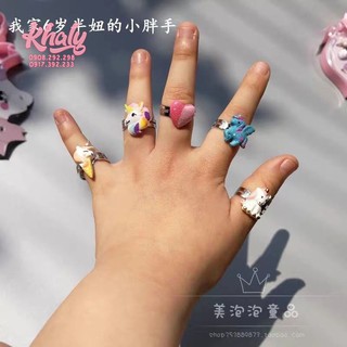 Set 5 chiếc nhẫn hình Ngựa Unicorn kèm hộp đựng siêu xinh dành cho trẻ em, bé gái - 37P8NUNI5N