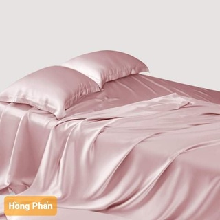 Drap Giường Ga Giường Lẻ Phi Lụa Lan Pham Bedding mềm Mát Mịn - Hồng Phấn