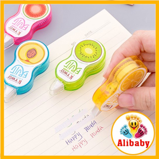 Bút xóa kéo hoa quả siêu xinh xắn tiện dụng mini cho học sinh và các bạn văn phòng E414