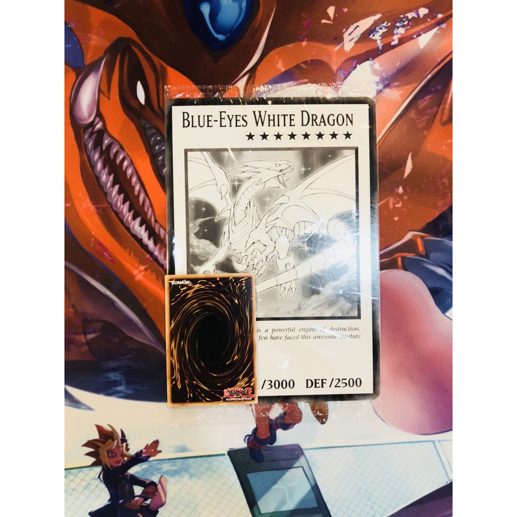 Bài YugiOh! Khổ Lớn Blue-Eyes White Dragon - Chính Hãng Konami