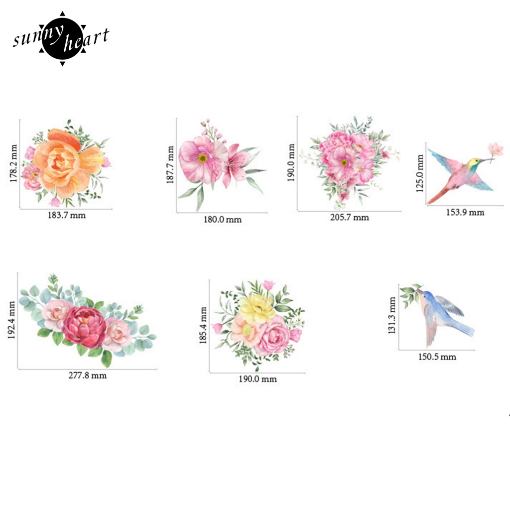 Sunnyheart Miếng Dán Cửa Sổ Màu Sắc Tươi Sáng Không Mùi Trang Trí Nhà Cửa