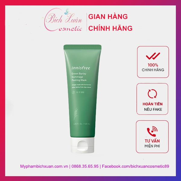 Tẩy Tế Bào Chết - Tẩy Da Chết Chiết Xuất Lúa Mạch Innisfree Green Barley Gommage Peeling Mask 120ml