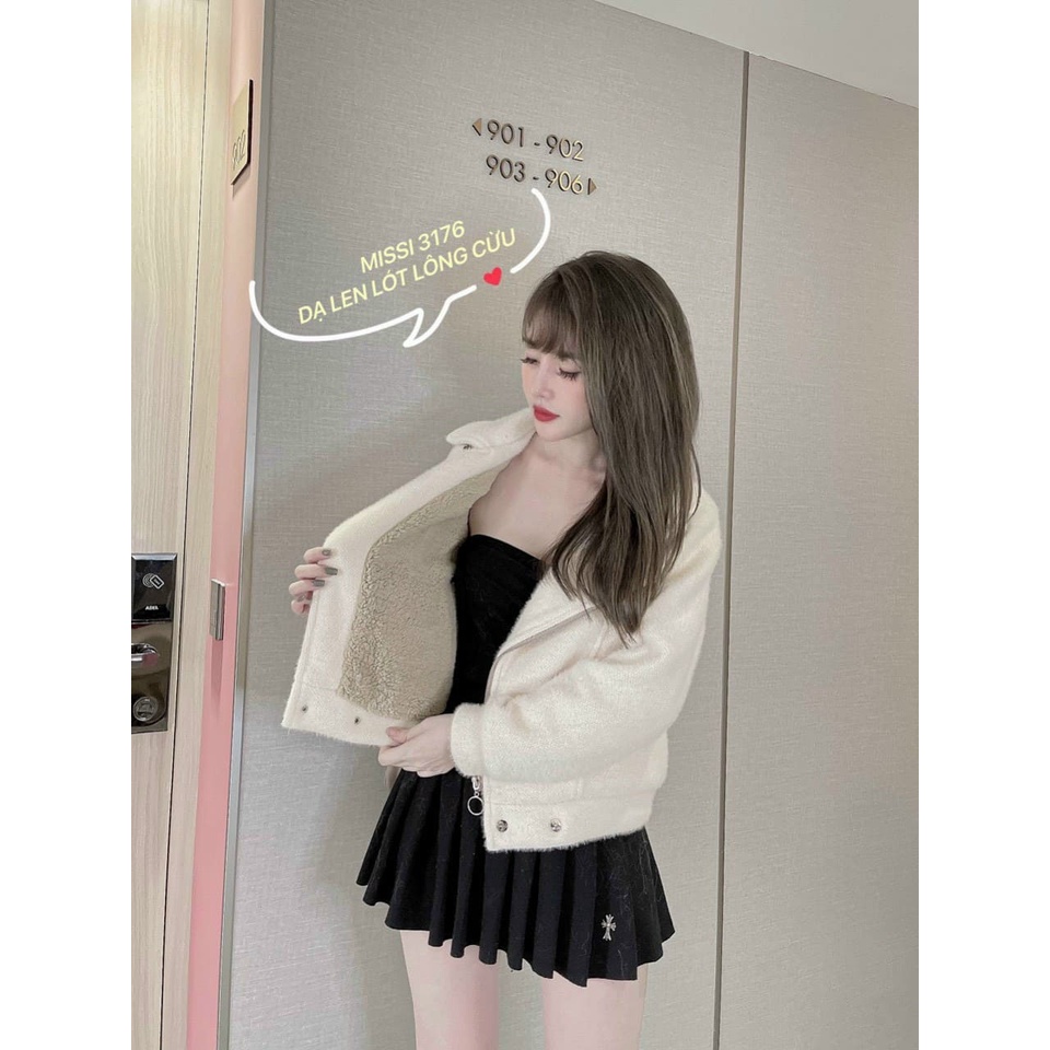 [ SẴN HÀNG ] áo khoác dạ lông tuyết lót lông cừu nữ thu đông dài tay FOM THỤNG chat mềm mịn size từ 40-60Kg | BigBuy360 - bigbuy360.vn