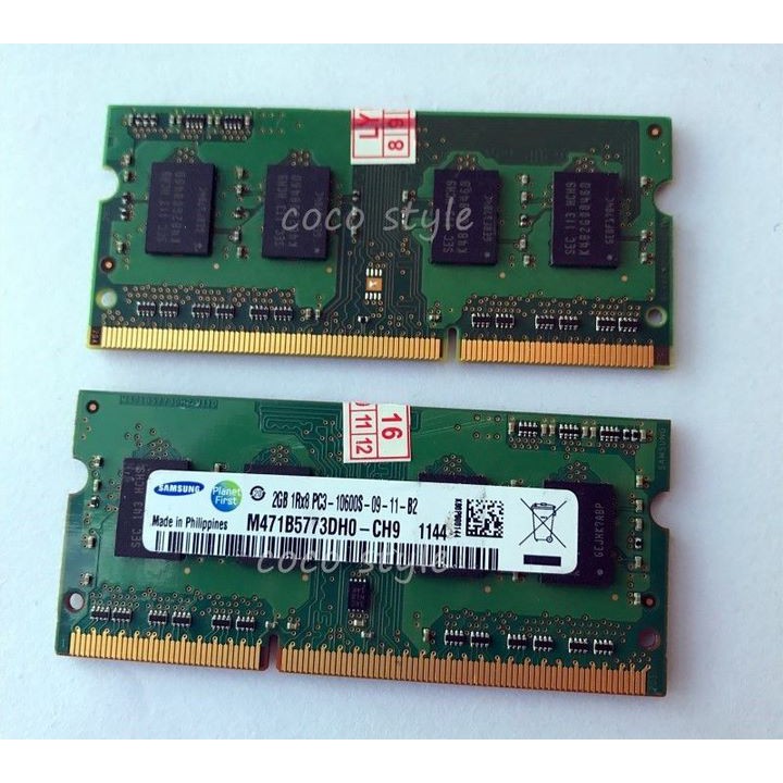 Ram Laptop Ram Samsung DDR3 2G PC3-10600s Bus 1333 Mhz BH 60 Tháng