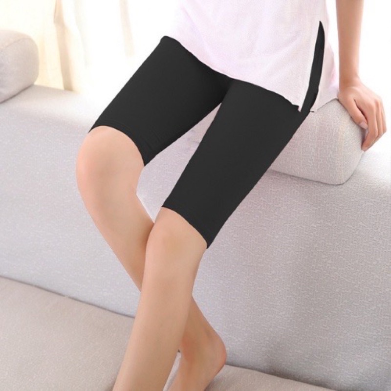 Quần legging lửng nhiều màu cạp chun trên gối legging đùi nữ ngố mặc ở nhà