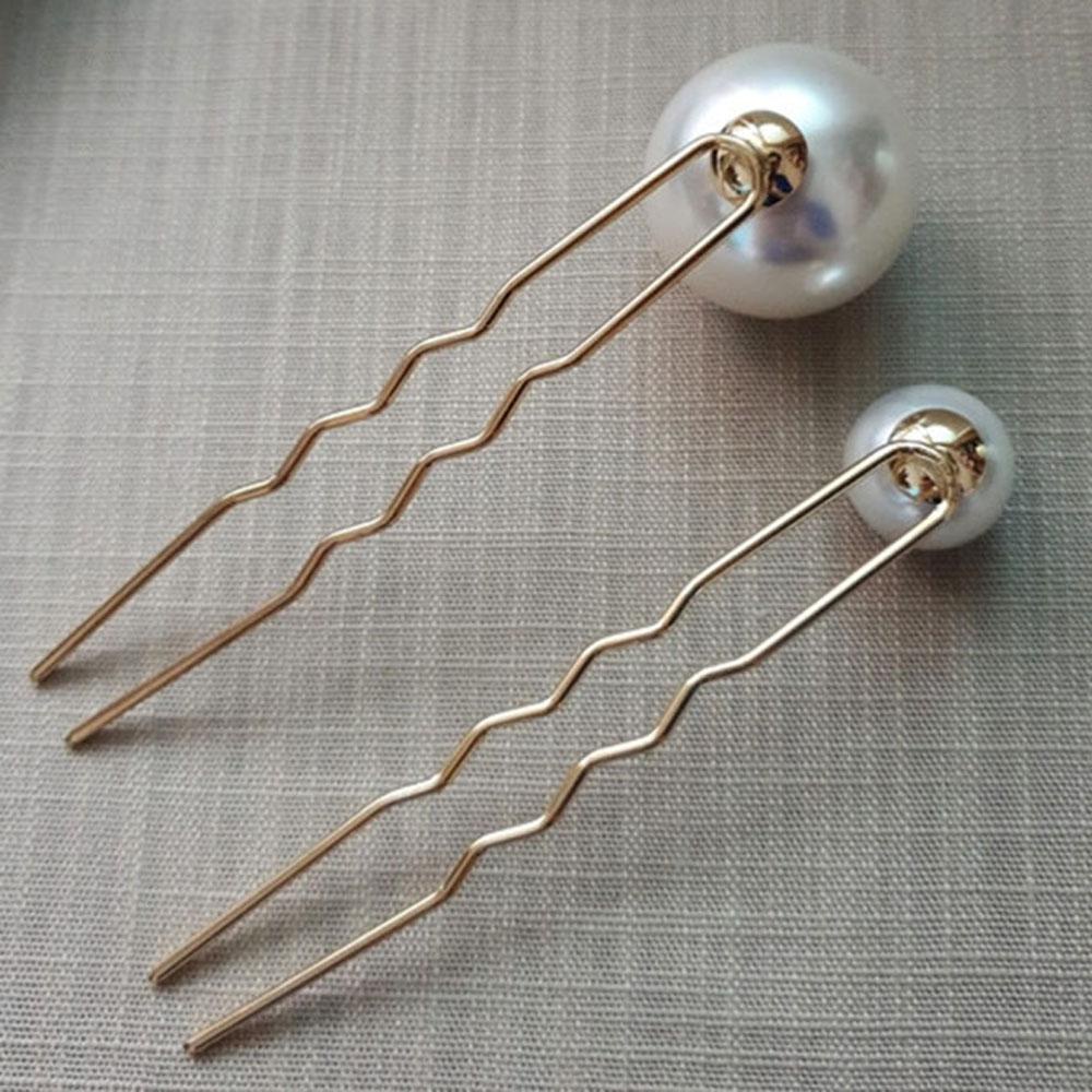 LILYES Trâm Cài Tóc Chữ U Đính Ngọc Trai Thời Trang Cho Cô Dâu