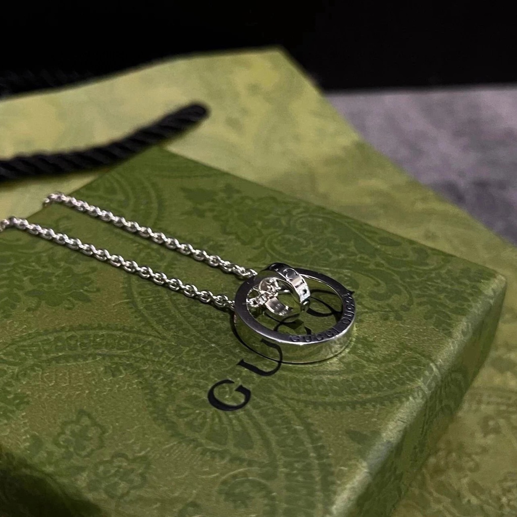 O8TD Gu **I Necklace Double Ring Circle Design Couple Style Necklace2021