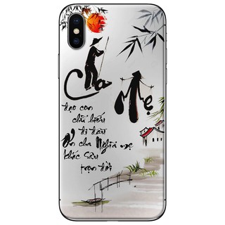 Ốp lưng IPhone X, XS, XS Max in hình Cha mẹ thư pháp