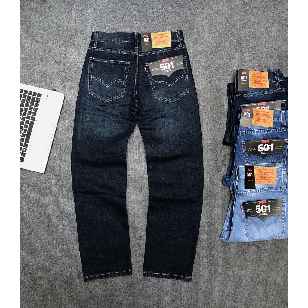 Quần Jean dài nam Lv 501 ống suông made in cambodia S14 (chất vải không co dãn,ống suông 20cm)