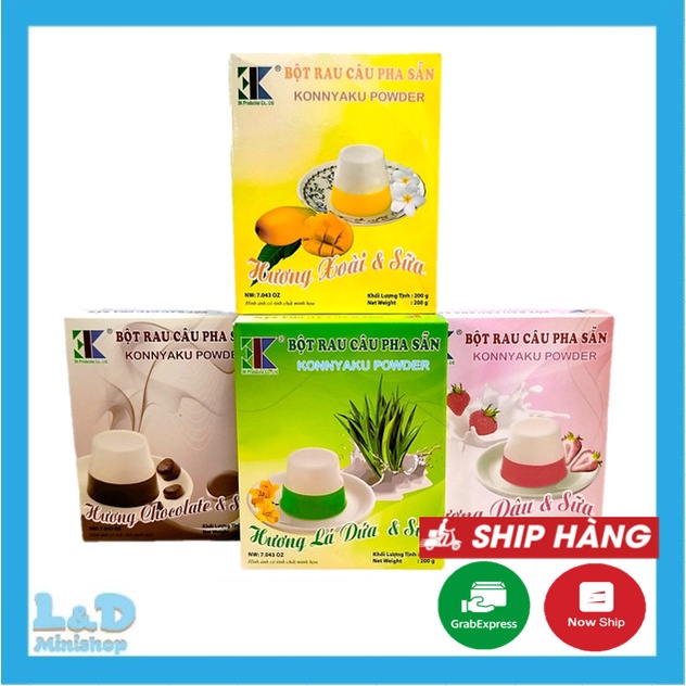 Bột Rau Câu Pha Sẵn Konnyaku Làm Được 2 Màu 200g - Làm Thạch Rau Câu 2 Lớp Siêu Ngon