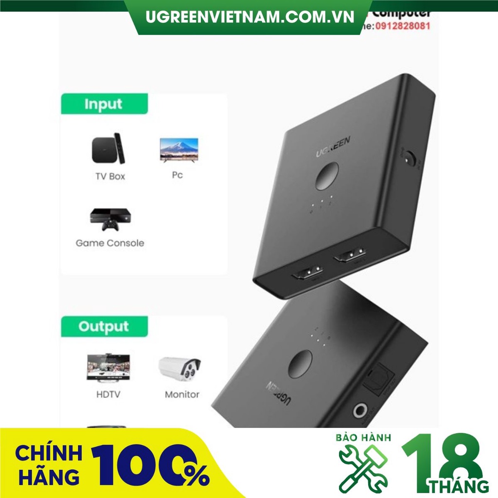 Bộ gộp tín hiệu HDMI 2.0 hỗ trợ 4K@60hz Ugreen 70689/70690 cao cấp
