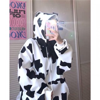 Áo hoodie bò sữa