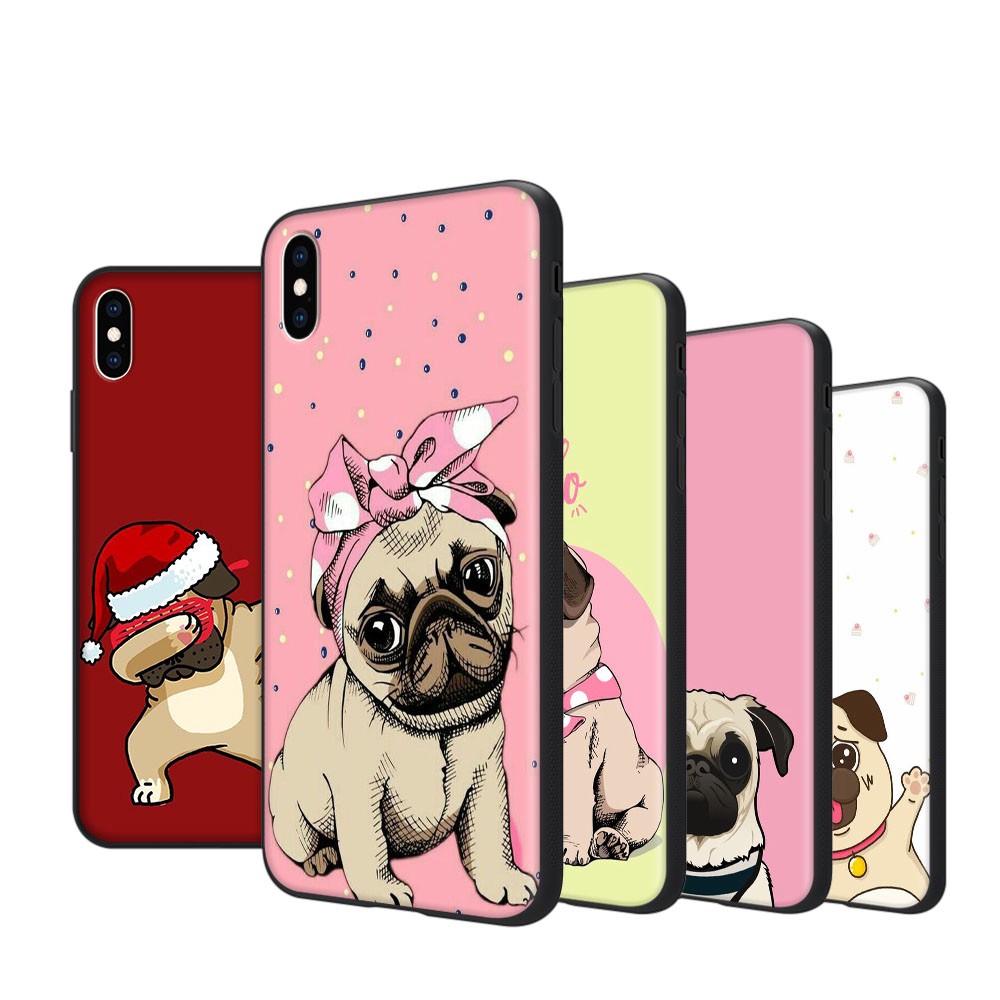 Ốp Lưng Mềm In Hình Chó Pug Cho Iphone 5 5s 6 6s Plus 7 8 Se X Xr Xs Max