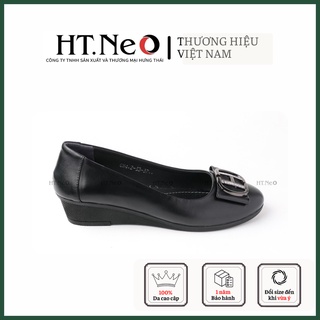 Giày nữ - giày đế xuồng HT.NEO da bò nguyên miếng siêu mềm kết hợp đế xuồng 3 phân tôn dáng cực đẹp  NU71