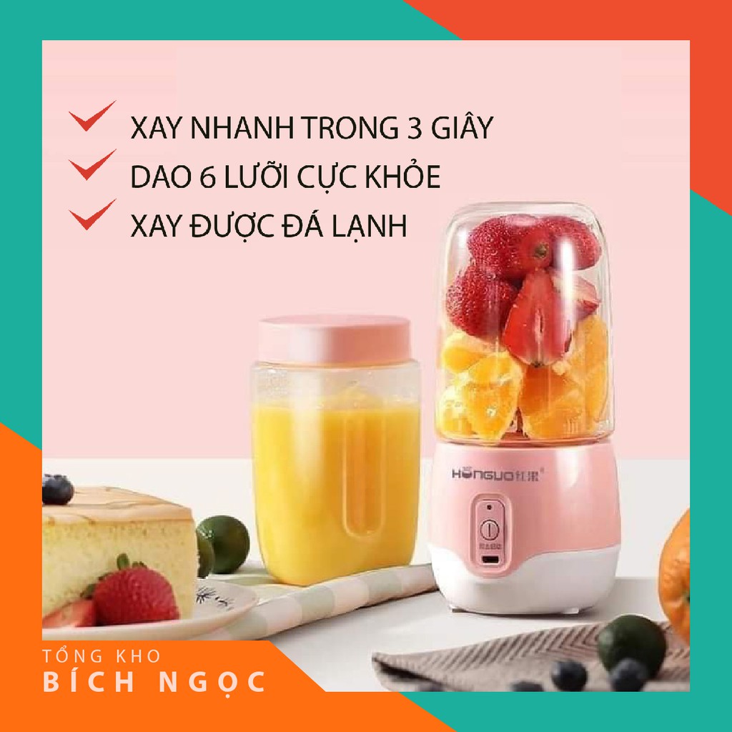 Máy Xay Sinh Tố Cầm Tay Mini ⚡ SẠC ĐIỆN CỰC KHỎE ⚡Mẫu Mới FREESHIP