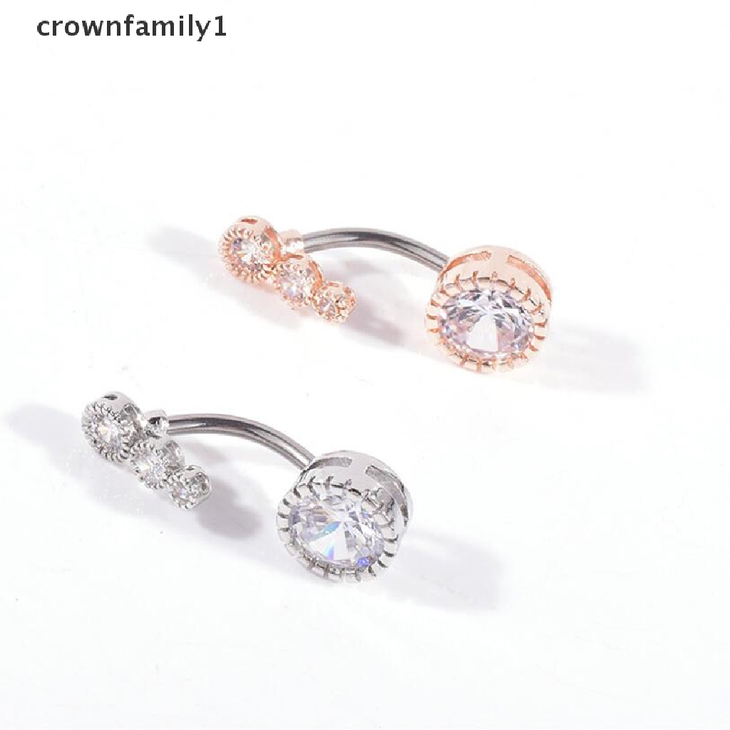 Khuyên Rốn Bốn Hạt Đá Tròn 14G crownfamily1