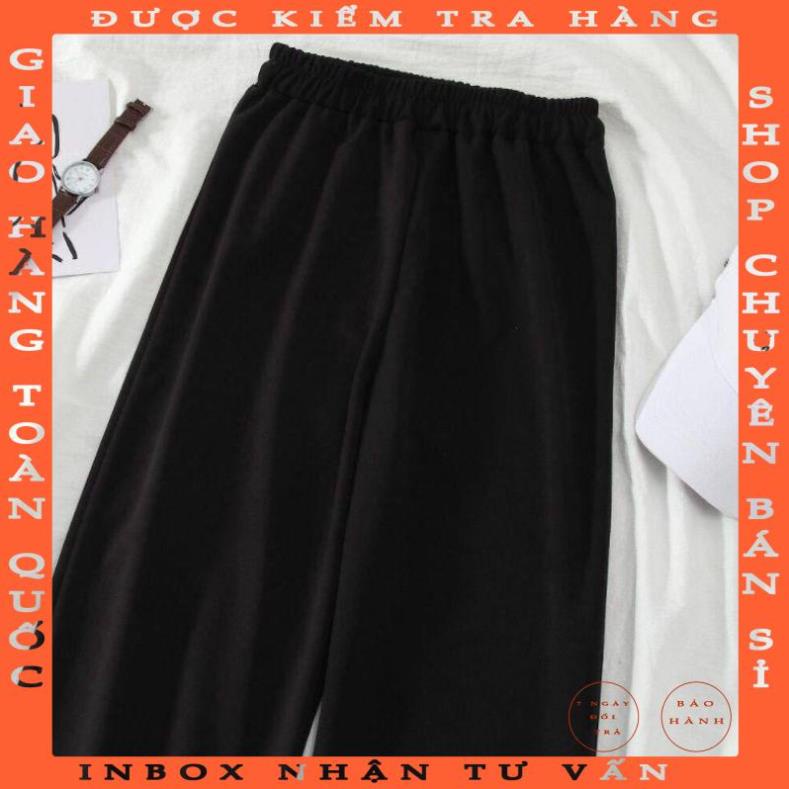 Quần Ống Suông Cạp Chun, Quần Ống Rộng Nữ Màu Đen Ulzzang (video cận chất) huynhle