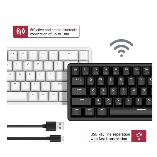 RK G68 - Bàn phím cơ không dây Royal Kludge RK G68 Bluetooth 5.1 và Wireless 2.4G - CHÍNH HÃNG