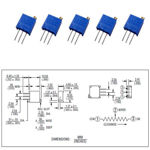 Biến Trở VR 3296W Các giá trị 1K, 2K, 5K, 10K,20K, 50K, 100K, 200K, 500K