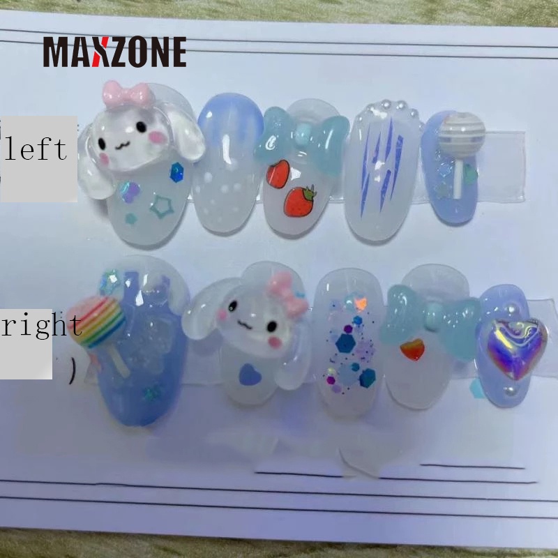 SANRIO Sticker Dán Móng Tay Hình Búp Bê Hoạt Hình 3D Dễ Thương