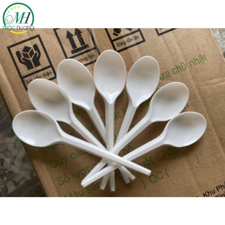 Bịch 100 Chiếc Thìa Nhựa Dùng 1 Lần Cao Cấp Tiện Lợi