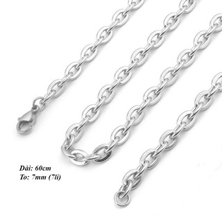 Dây chuyền nam inox mắt xích tròn 7li cá tính MDC003-7