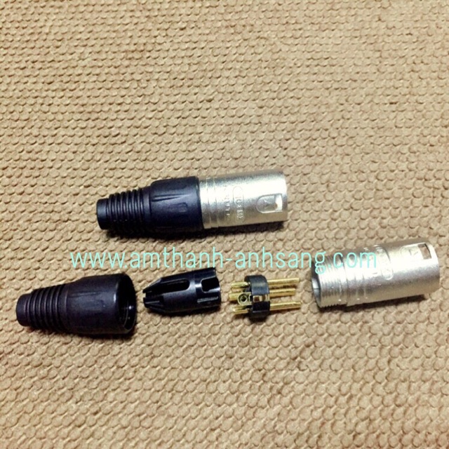 Rắc canon. Neutrik đực chân vàng