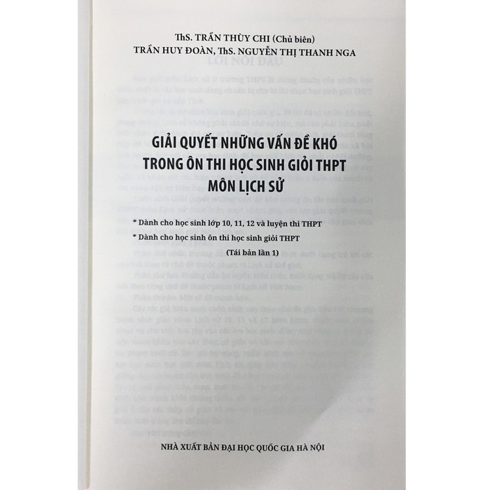 Sách - Giải quyết những vấn đề khó trong Ôn thi Học sinh giỏi THPT Môn Lịch Sử
