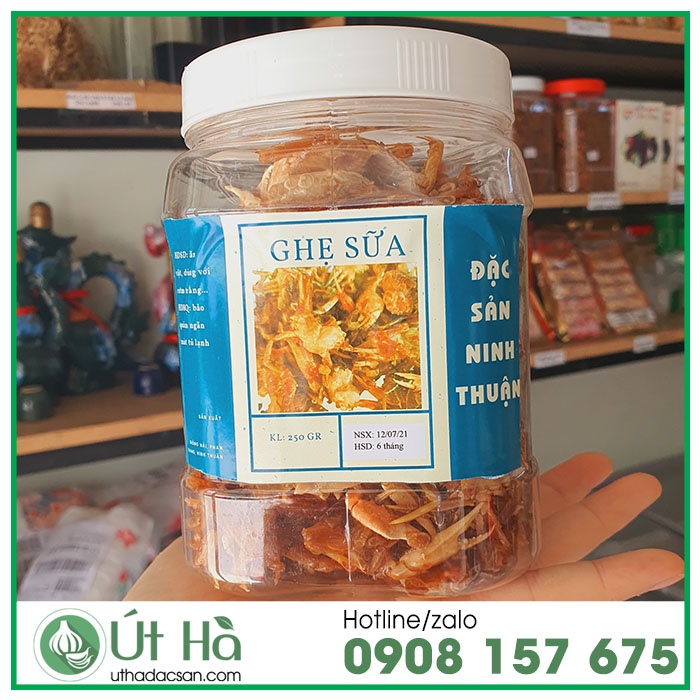 Ghẹ Sữa Rim Giòn Tỏi Ớt Đặc Sản Ninh Thuận Hủ 250g Món Ăn Vặt Tuyệt Vời - Út Hà Đặc Sản | BigBuy360 - bigbuy360.vn