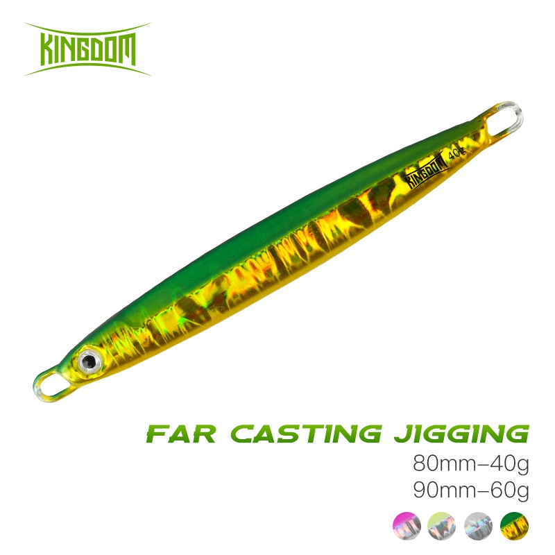 Mồi câu cá nhân tạo KINGDOM bằng kim loại 80mm 40g 90mm 60g có mắt 3D