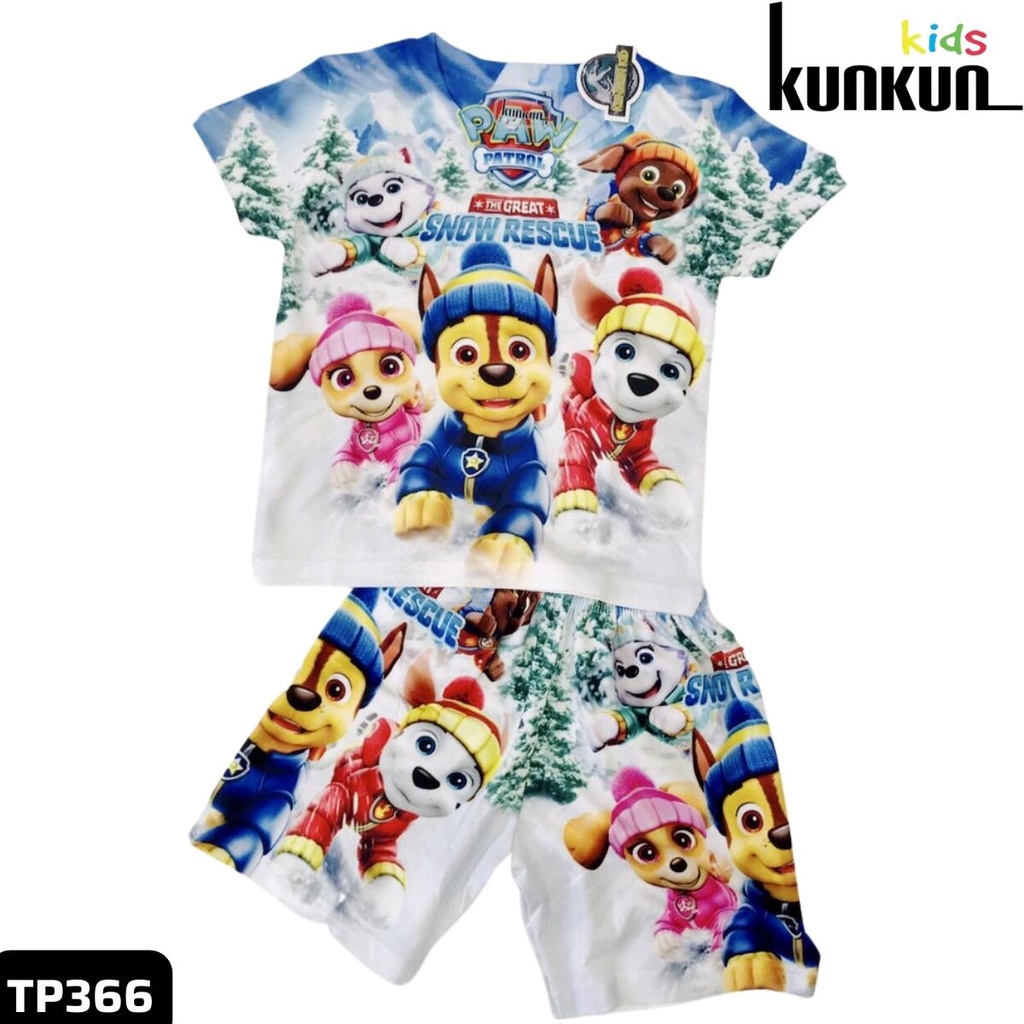 Quần áo bé trai và bé gái in hoạt hình Đội chú chó cứu hộ paw patrol chất Thun lạnh KunKun Kid TP366 - Đồ bộ trẻ em
