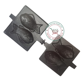 Khuôn nướng làm bánh cá Nhật kẹp chống dính 2 bánh Huỳnh Anh