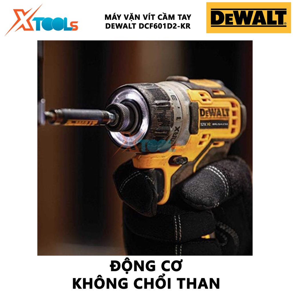 Máy vặn vít cầm tay DEWALT DCF601D2-KR máy khoan dùng pin Hiệu thế pin 12 V, Động cơ không chổi than, khoan gỗ, sắt