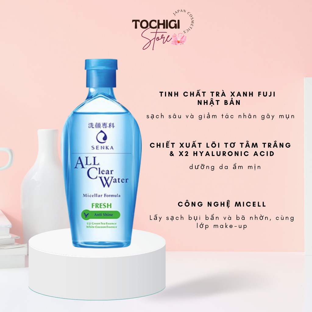 Nước Tẩy Trang Dưỡng Trắng Senka All Clear Water Micellar Formula White 230ml