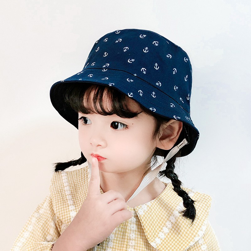 Nón rộng bành hoạ tiết sọc caro thời trang retro cho bé yêu