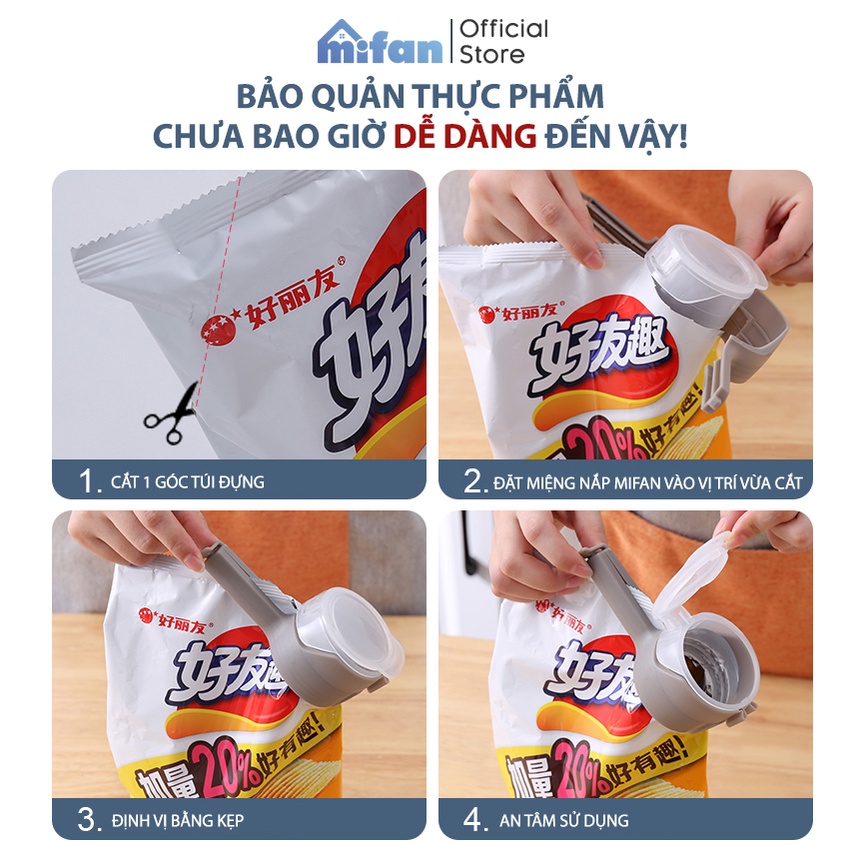 Nắp Kẹp Miệng Túi Thực Phẩm Mifan - Chống Ẩm Mốc, Bảo Quản Đồ Ăn, Đường, Sữa, Snack