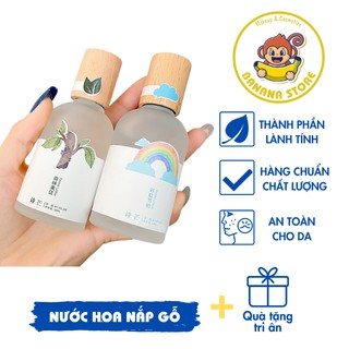 Nước Hoa Body Mist Shimang Trà Thơ Mẫu Mới Nắp Gỗ Thân Thủy Tinh Vỏ Mờ Sang Trọng, Xịt Thơm Body Mist BANANA