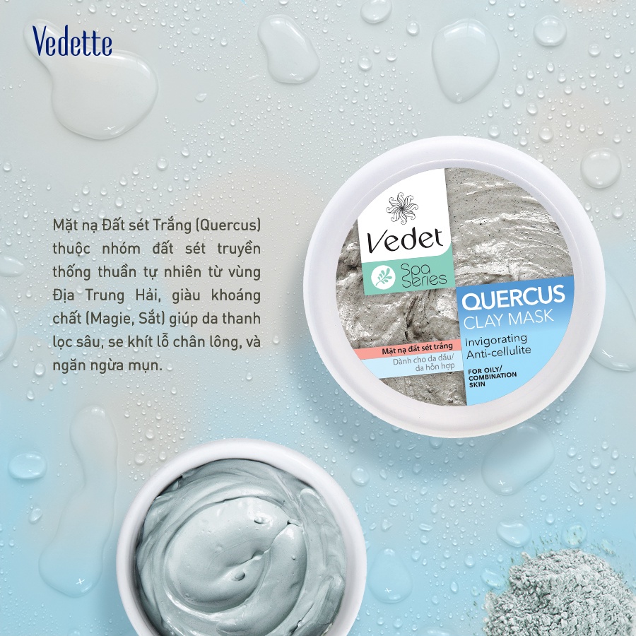 Mặt nạ đất sét Vedet Trắng Quercus 140g  (TPMA249) | BigBuy360 - bigbuy360.vn