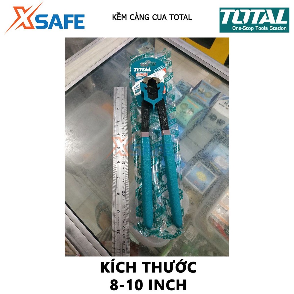 Kềm càng cua đầu nhỏ TOTAL 3 size 8-9-10 inch, chất liệu thép CR-V, đen bóng, tay cầm nhựa chắc chắn - chính hãng
