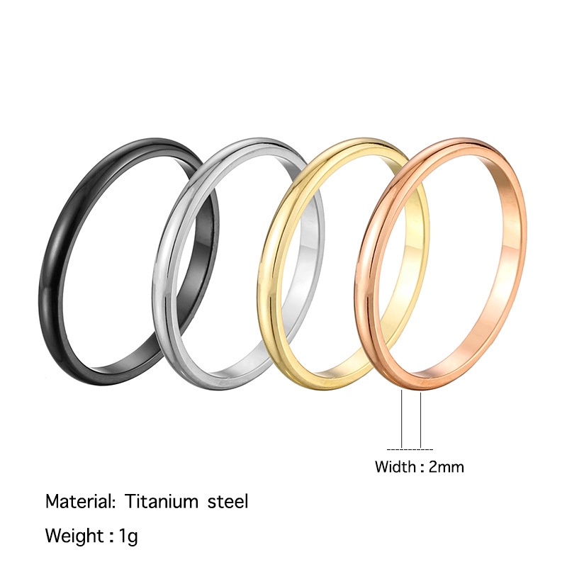 Nhẫn Titan Mạ Vàng Hồng 18K Thiết Kế Đơn Giản Thời Trang Cho Cặp Đôi