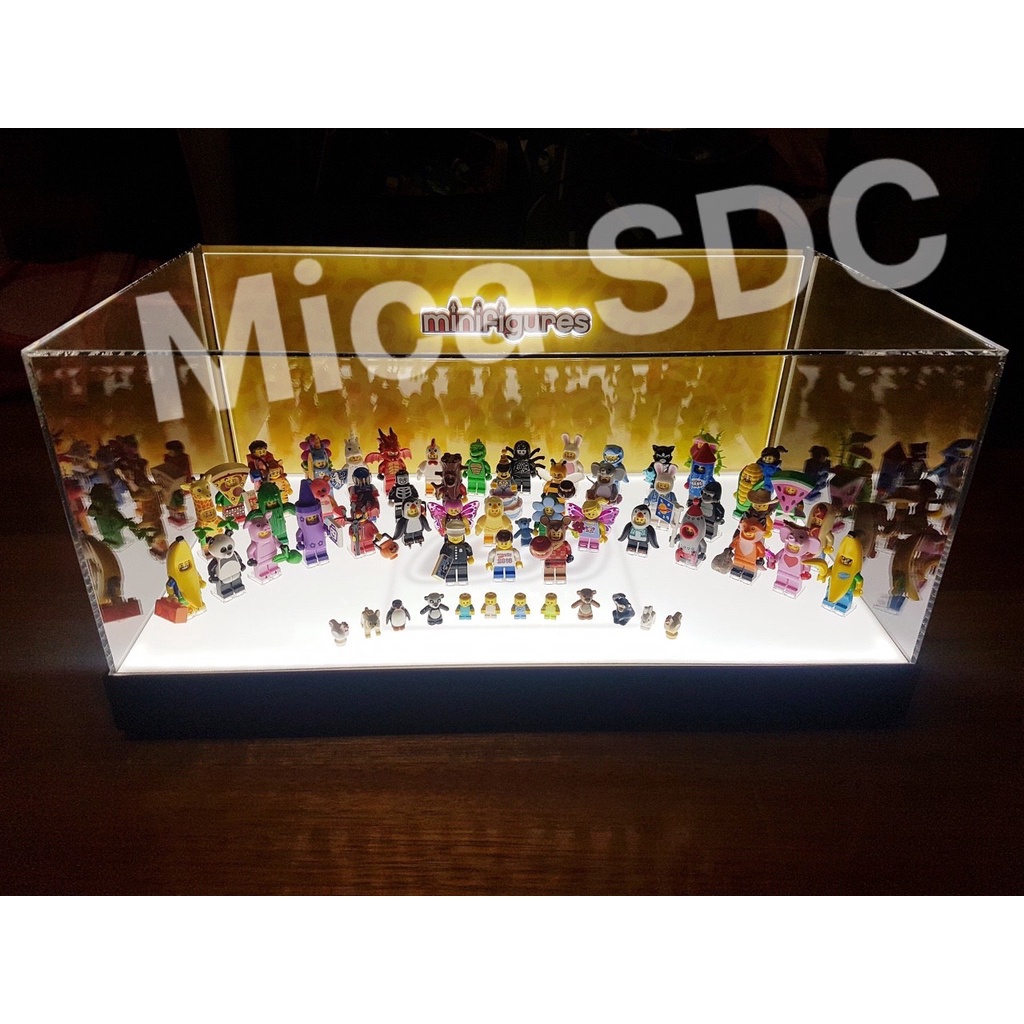 Hộp trưng bày mô hình lego đế gắn led- Hộp Mica có gắn đèn led