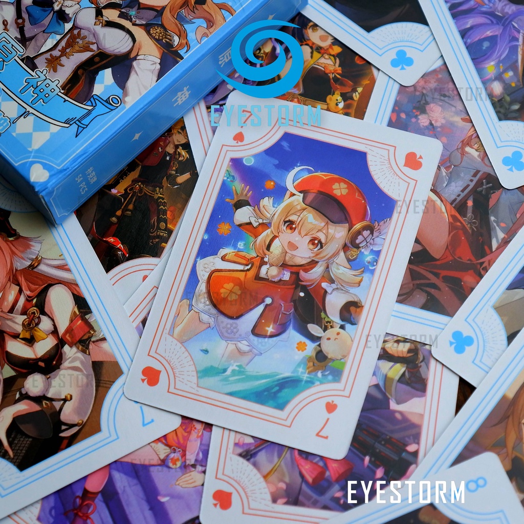 Bài tây anime GENSHIN IMPACT 3, tú lơ khơ, manga - Poker S - 54 lá