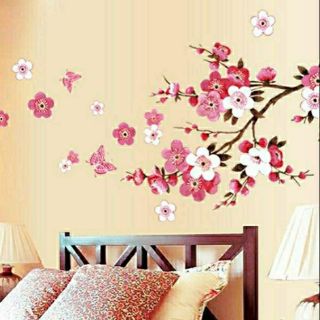 Decal dán tường họa tiết hoa Đào Tết